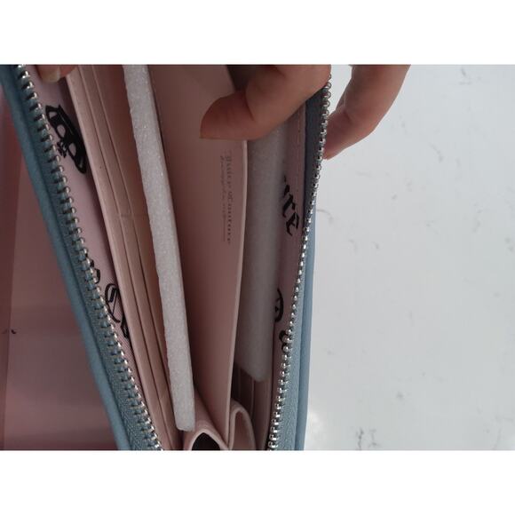 NWT Juicy Couture quilted denim wallet Chambray glam bow w charm soft Feminine - Picture 6 of 6